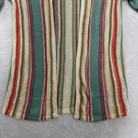 Lauren Ralph Lauren Striped Serape Southwest Western Cardigan Linen Womens Small - Picture 3 of 12